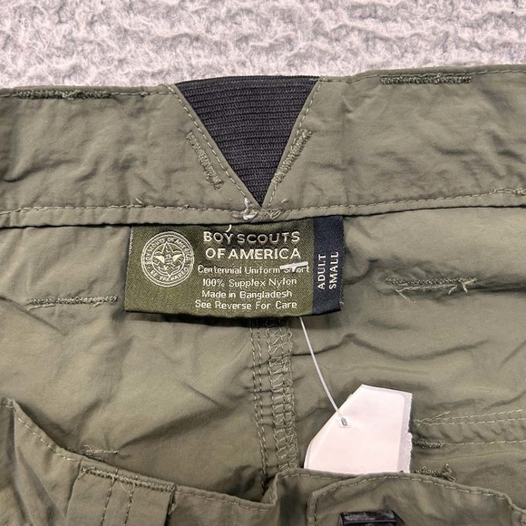 Boy Scouts Shorts Mens Chino Cargo Adult Size Small X 11.0 In Green BSOA - Picture 9 of 10